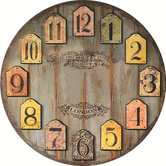 Vintage Wooden MDF Hanging Clock Mute Quartz Clock Living Room Wall Clock(270) by bashfashion