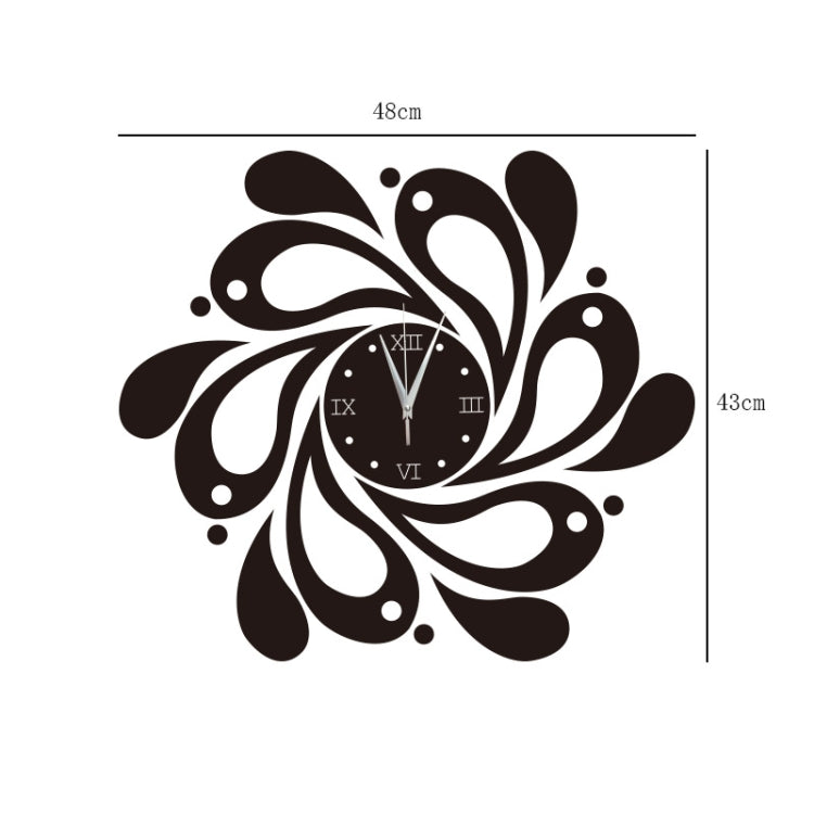 Home Crystal Acrylic Quartz Mirror Clock Jewelry Clock Petal Pattern Clock(Gold) by bashfashion