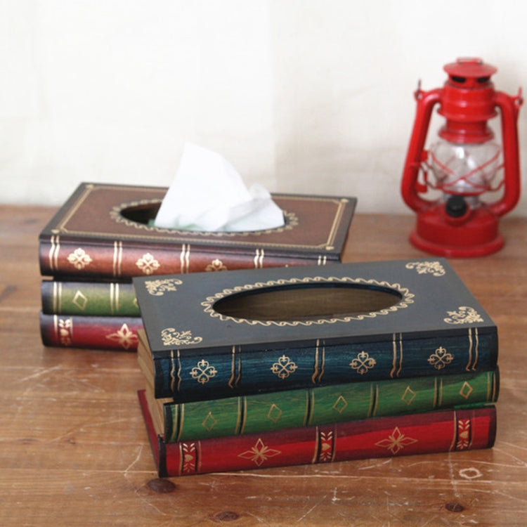 Retro Hand Drawn Book Style Tissue Box Case(Coffee) by bashfashion