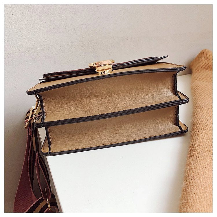 Women Leather Handbags Shoulder Bags Luxury Design Crossbody Purses(Khaki) by bashfashion