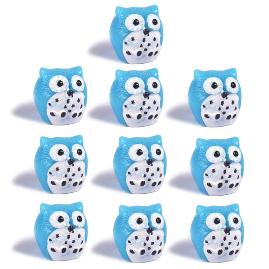 10 PCS Owl Mini Micro Landscape Decoration Resin Crafts DIY Landscape Ornaments(Lake Blue) by bashfashion