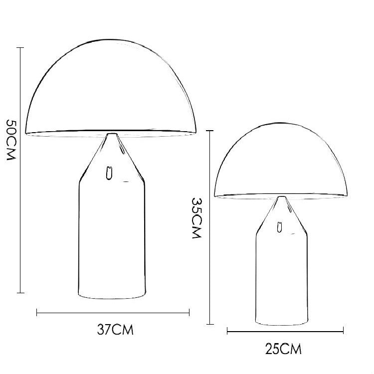 Black E14 LED Metal Mushroom Table Lamp Bedroom Decorative Table Lamp EU Plug, Size:S by bashfashion