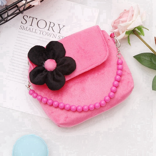 Fashion Shoulder Bag Children Girls Princess Flower Messenger Handbag Lovely Purses(Rose red) by bashfashion