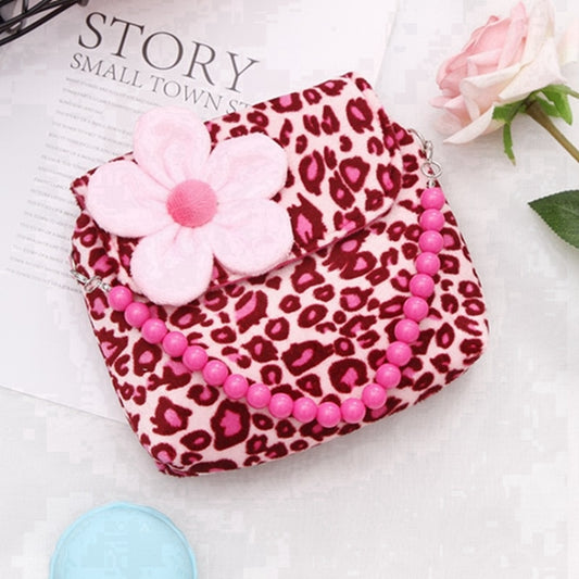 Fashion Shoulder Bag Children Girls Princess Flower Messenger Handbag Lovely Purses(Rose red leopard) by bashfashion