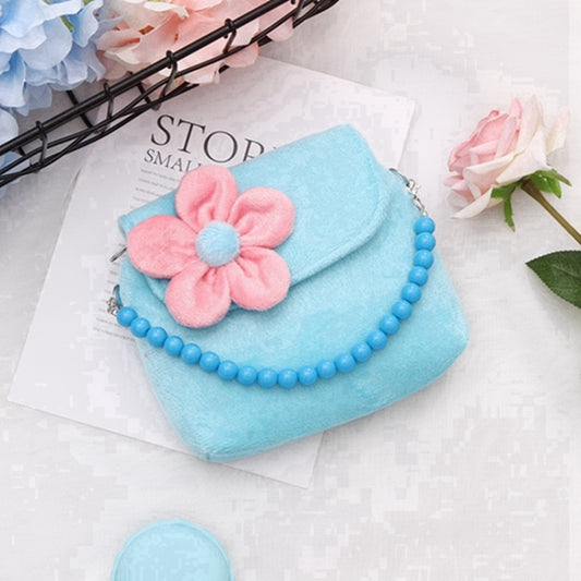 Fashion Shoulder Bag Children Girls Princess Flower Messenger Handbag Lovely Purses(Blue) by bashfashion