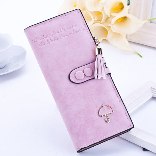 Women Umbrella Wallet Long Zipper Wallet(Pink) by bashfashion