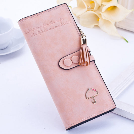 Women Umbrella Wallet Long Zipper Wallet(Apricot) by bashfashion