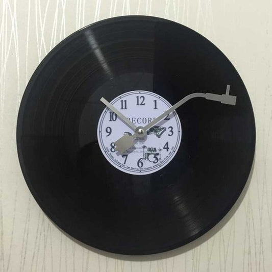 12 Inch Vinyl Record DIY Wall Clock Retro Vintage Record Clock(White Numbers) by bashfashion