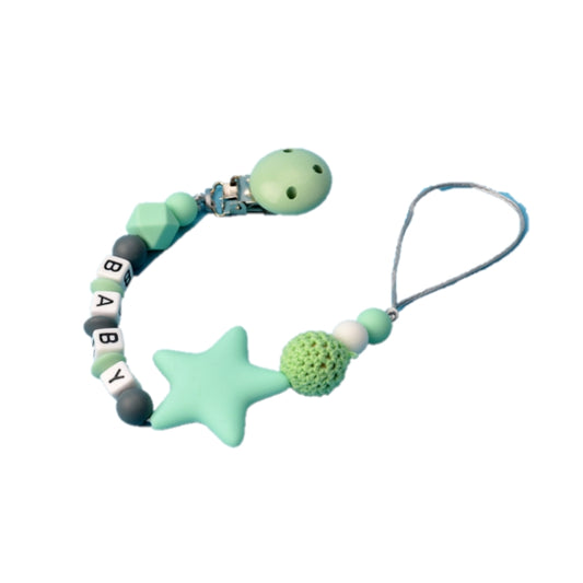 DIY Silicone Baby Pacifier Clip Colorful Pacifier Chain(light green) by bashfashion