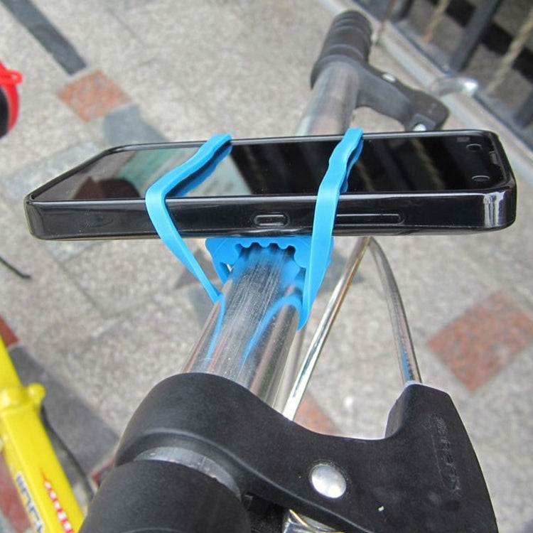5 PCS Silicon Strap Mountain Road Bike Torch Phone Flashlight Elastic Bandage Bicycle Light Mount Holder(Blue) by bashfashion