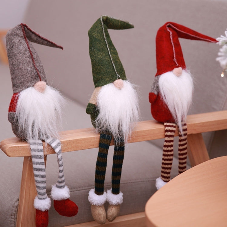 Cute Sitting Faceless Long-legged Elf Doll Christmas Decoration(Grey) by bashfashion