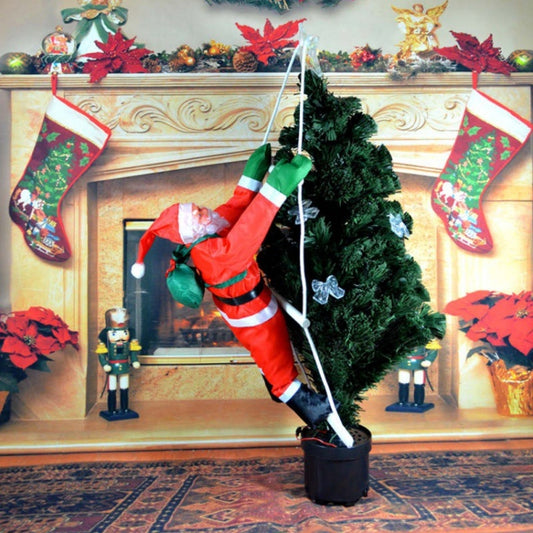 Christmas Pendant Ladder Santa Claus Doll Tree New Year Ornaments(25cm one person rope) by bashfashion