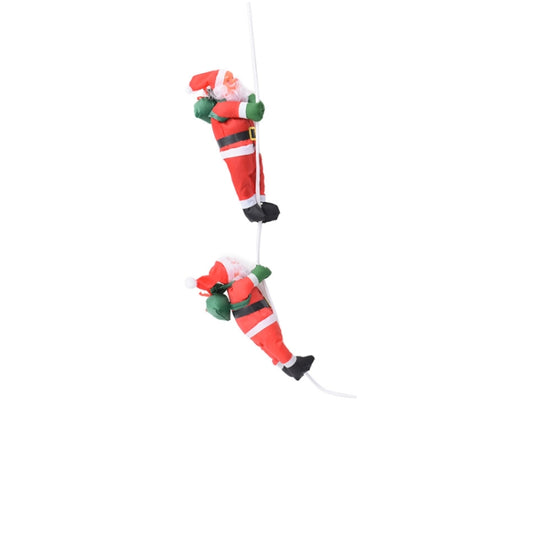 Christmas Pendant Ladder Santa Claus Doll Tree New Year Ornaments(25cm two person rope) by bashfashion