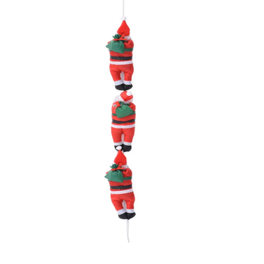 Christmas Pendant Ladder Santa Claus Doll Tree New Year Ornaments(25cm three person rope) by bashfashion