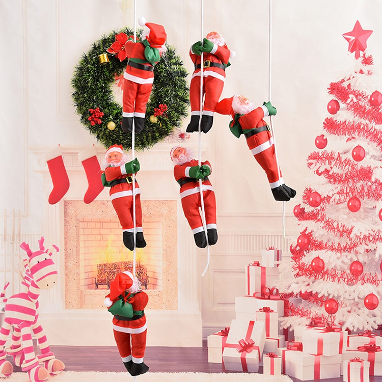 Christmas Pendant Ladder Santa Claus Doll Tree New Year Ornaments(25cm 3 person) by bashfashion
