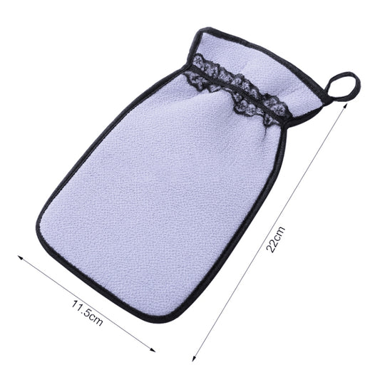 2 PCS Shower Bath Gloves Exfoliating Wash Skin Spa Massage Bathroom Cleaning Tools(Purple) by bashfashion