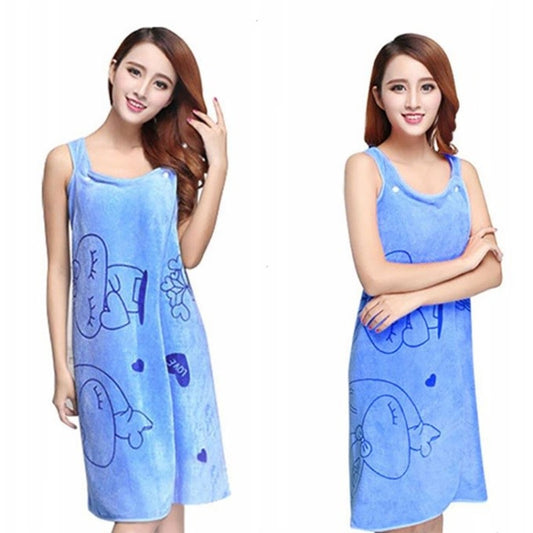 Bath Towels Fashion Lady Wearable Fast Drying Magic Bath Towel Beach Spa Bathrobes Bath Skirt(blue) by bashfashion