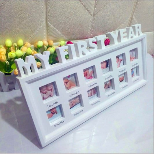 Creative DIY Home Room Decoration Baby Memorial Growing Photo Frame Display(White) by bashfashion