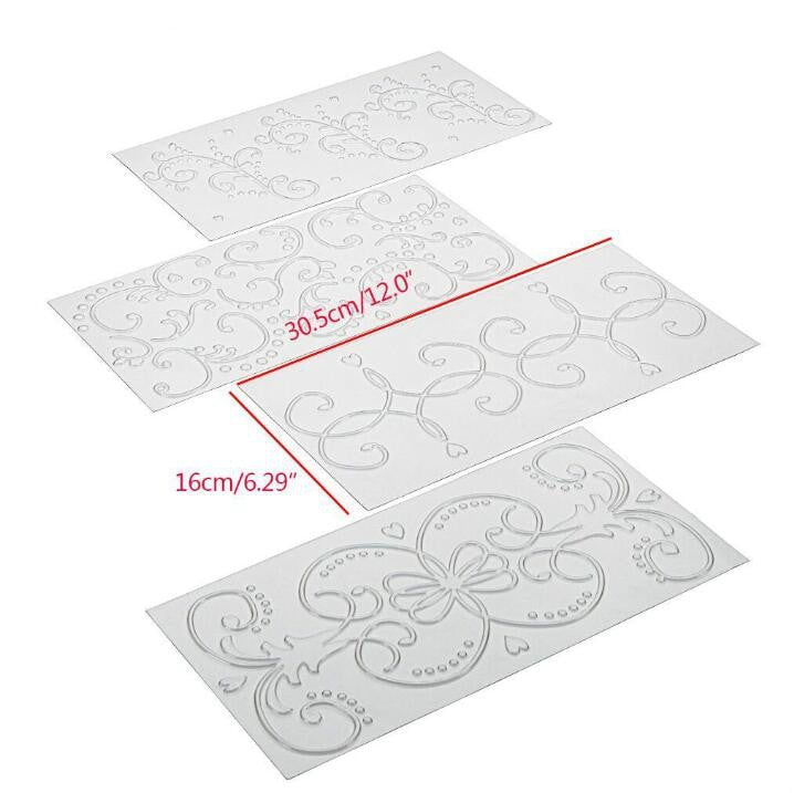 2 Sets DIY Cake Mold Wexture Fondant Printing Mold(Roll rattan 56030) by bashfashion