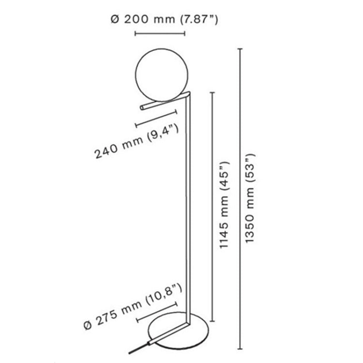 Electroplated Glass Ball Floor Lamp Indoor Home Decoration Light by bashfashion