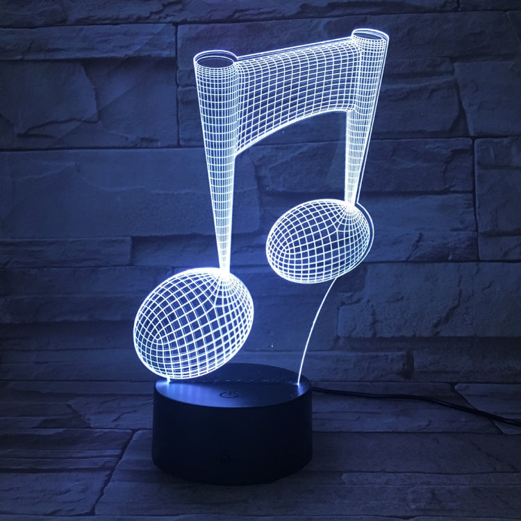Music Note 3D Visual Light Touch Colorful Changing Decorative Table Lamp LED Night Light by bashfashion