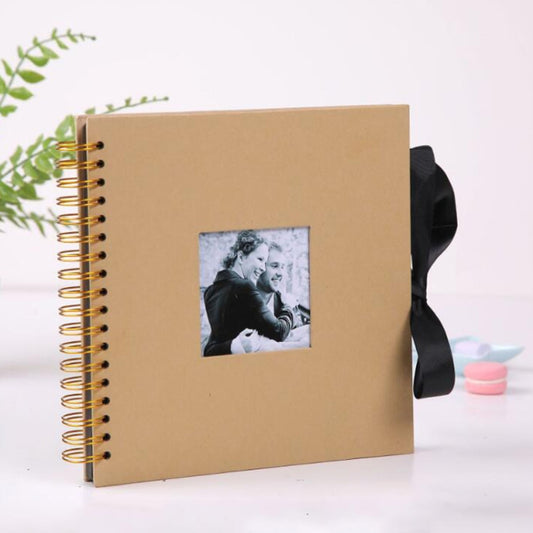 8 inch DIY Scrapbook Valentines Day Gifts Wedding Guest Book Craft Paper Anniversary Travel Memory Scrapbooking Photo Album(Cowhide) by bashfashion