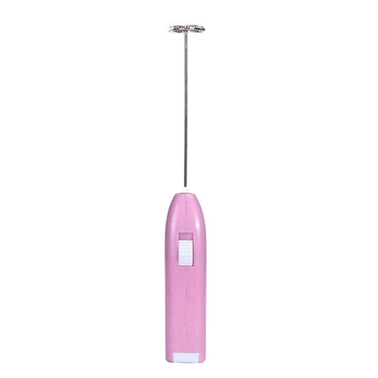 Electric Handheld Home Kitchen Egg Beater Mini Stainless Steel Egg Coffee Milk Tea Blender(Pink) by bashfashion