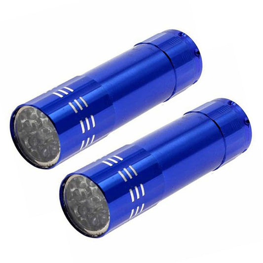 2 PCS Nail Dryer Mini LED Flashlight UV Lamp Portable For Nail Gel Fast Dryer(Blue) by bashfashion