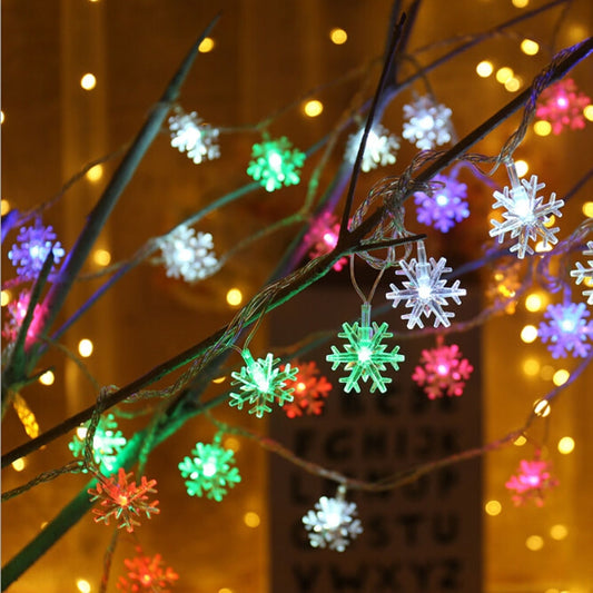 3m 20 LEDs USB Home New Year Christmas Decoration Snowflake Garland Light(Colorful Light) by bashfashion
