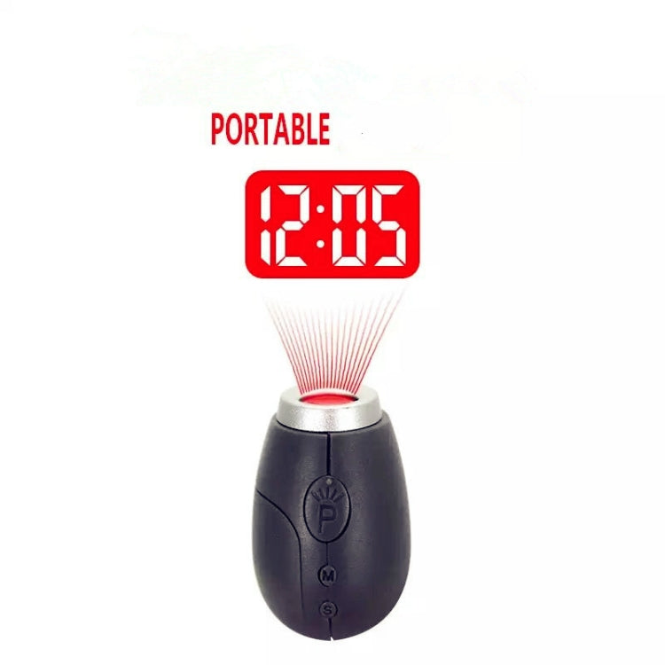 Portable Digital Projection Alarm Clock Mini Projector LED Clock Carry Time Flashlight Clock with Hanging Rope(Red) by bashfashion