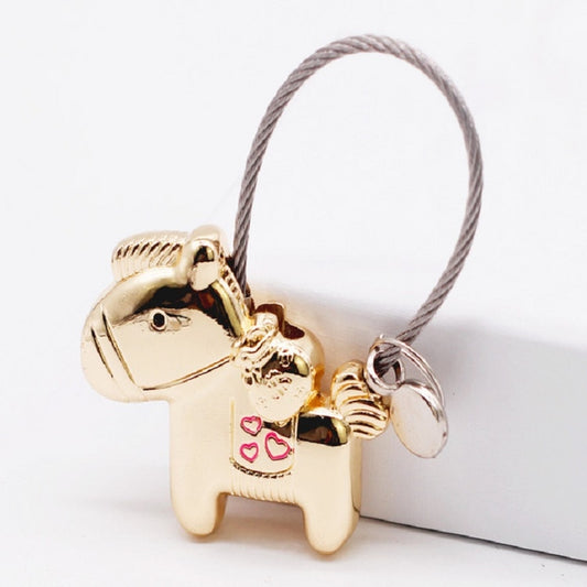 Couple Keychain with Magnet Creative Metal Small Gift Car Bag Pendant(Light Gold) by bashfashion