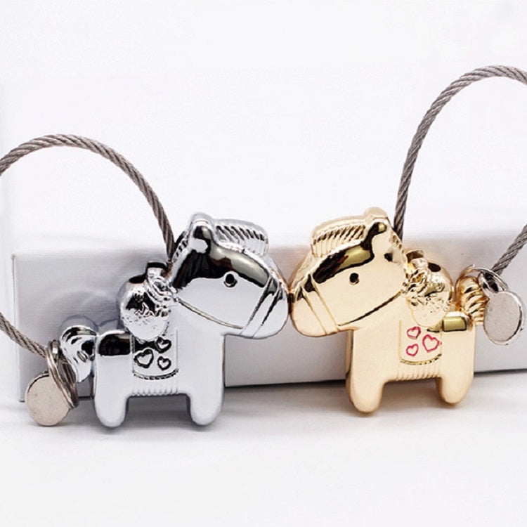 Couple Keychain with Magnet Creative Metal Small Gift Car Bag Pendant(Chrome) by bashfashion