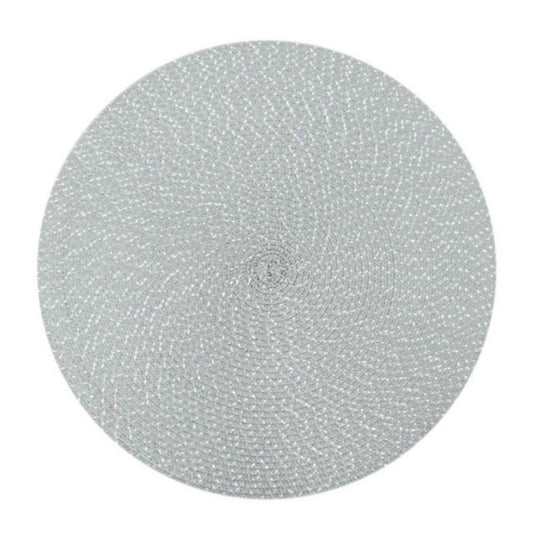 2 PCS PP Round Oval Woven Placemat, Size:Diameter 18cm(Gray) by bashfashion