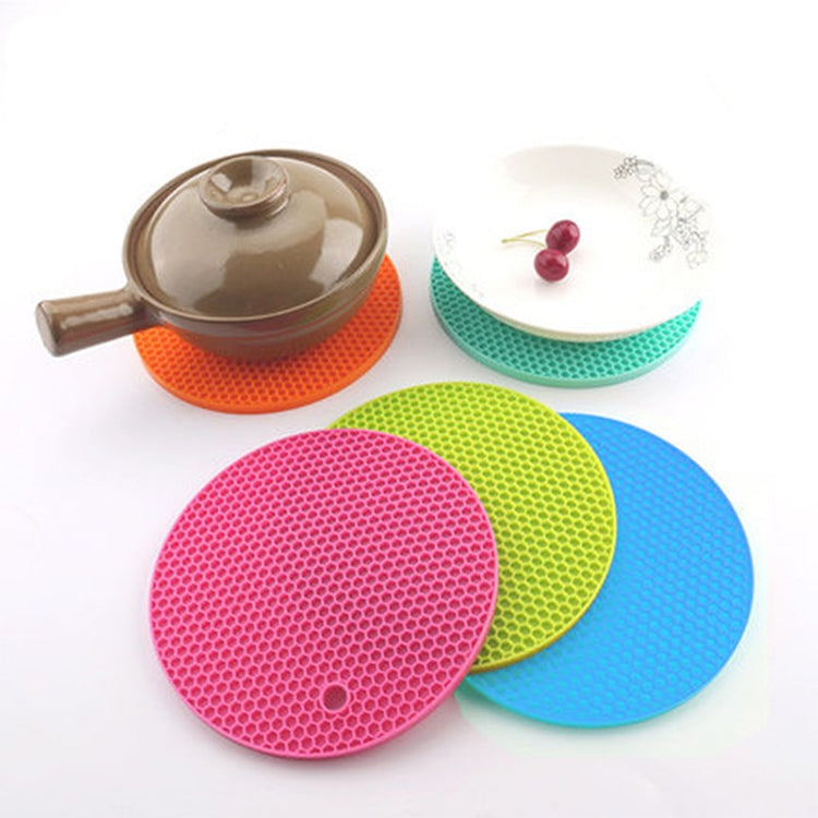 Honeycomb Silicone Round Non-slip Heat Resistant Mat, Size: 18x18x0.8cm(Coffee) by bashfashion