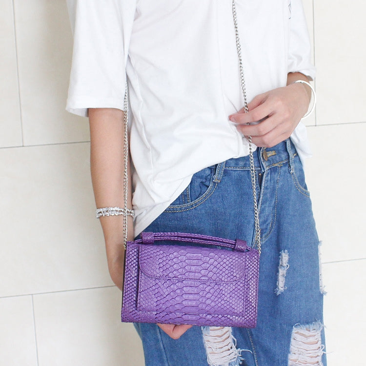 Genuine Leather Women Hand Bag Female Fashion Chain Shoulder Bag Luxury Designer Tote Messenger Bags(Future blue) by bashfashion