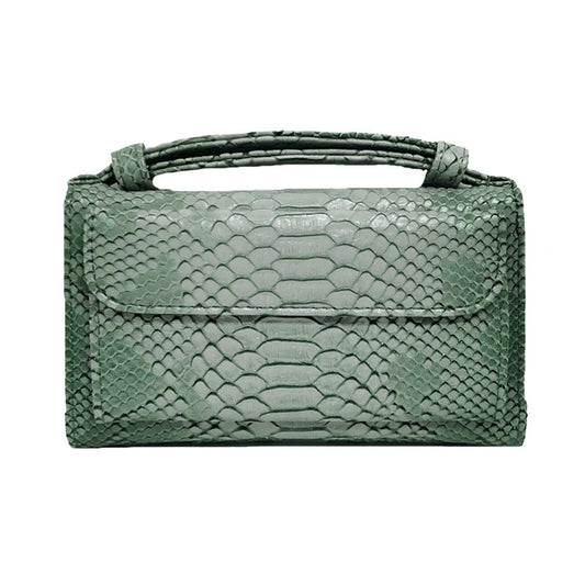 Genuine Leather Women Hand Bag Female Fashion Chain Shoulder Bag Luxury Designer Tote Messenger Bags(Cyan Gray) by bashfashion