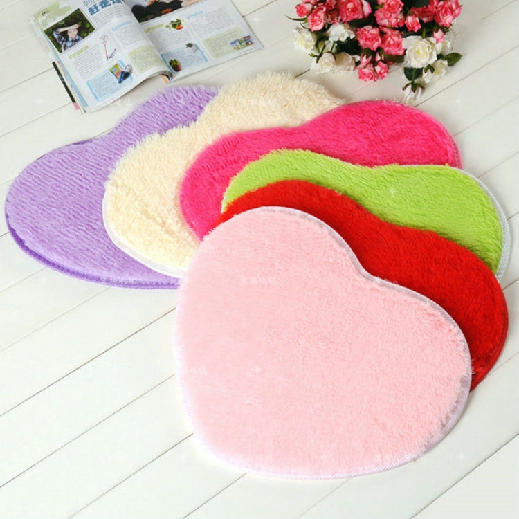 Heart Shape Non-slip Bath Mats Kitchen Carpet Home Decoration(Red) by bashfashion