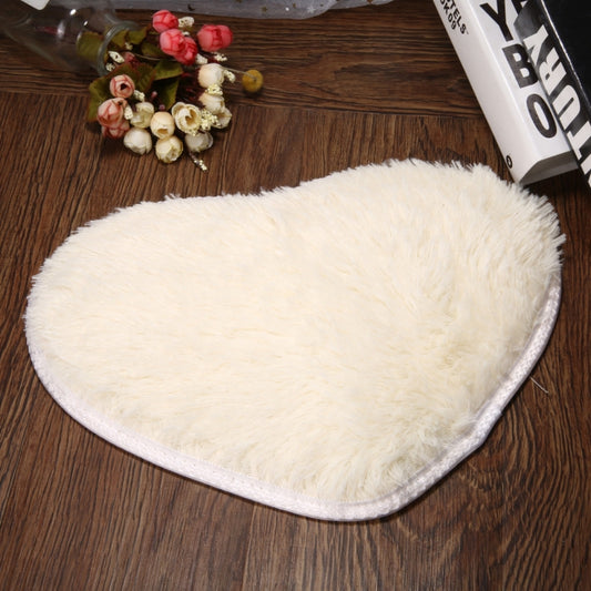 Heart Shape Non-slip Bath Mats Kitchen Carpet Home Decoration(Beige) by bashfashion