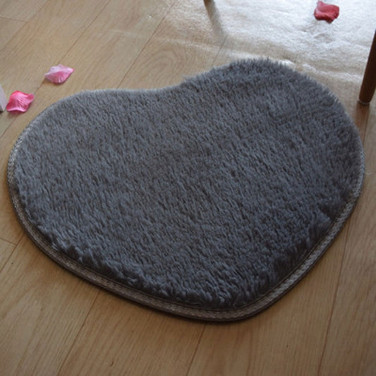 Heart Shape Non-slip Bath Mats Kitchen Carpet Home Decoration, Size:70*80CM(Dark Grey) by bashfashion
