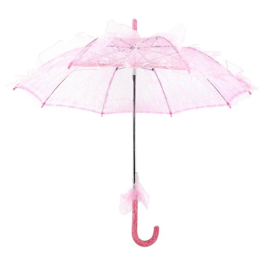 Wedding Parties Bridal Lace Cotton Umbrella Dancing Photography Prop Umbrella(Pink) by others