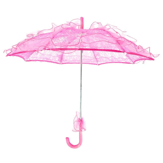 Wedding Parties Bridal Lace Cotton Umbrella Dancing Photography Prop Umbrella(Rose Red) by others
