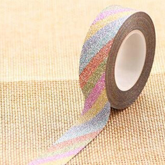 Flash Washi Sticky Paper Tape Label DIY Decorative Tape, Length: 10m( Floral) by others