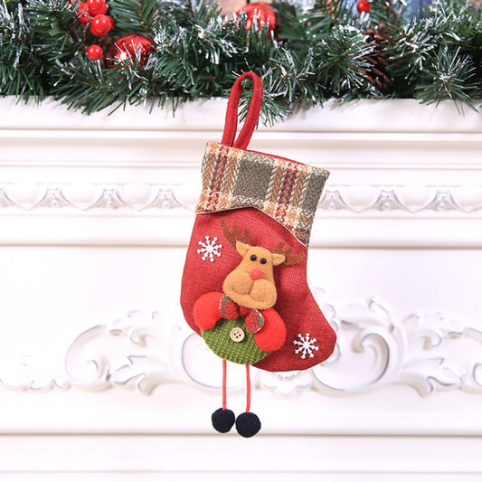 Mini Christmas Stockings Gift Bags Christmas Decorations for Home Festival Party(Little Deer Style) by bashfashion