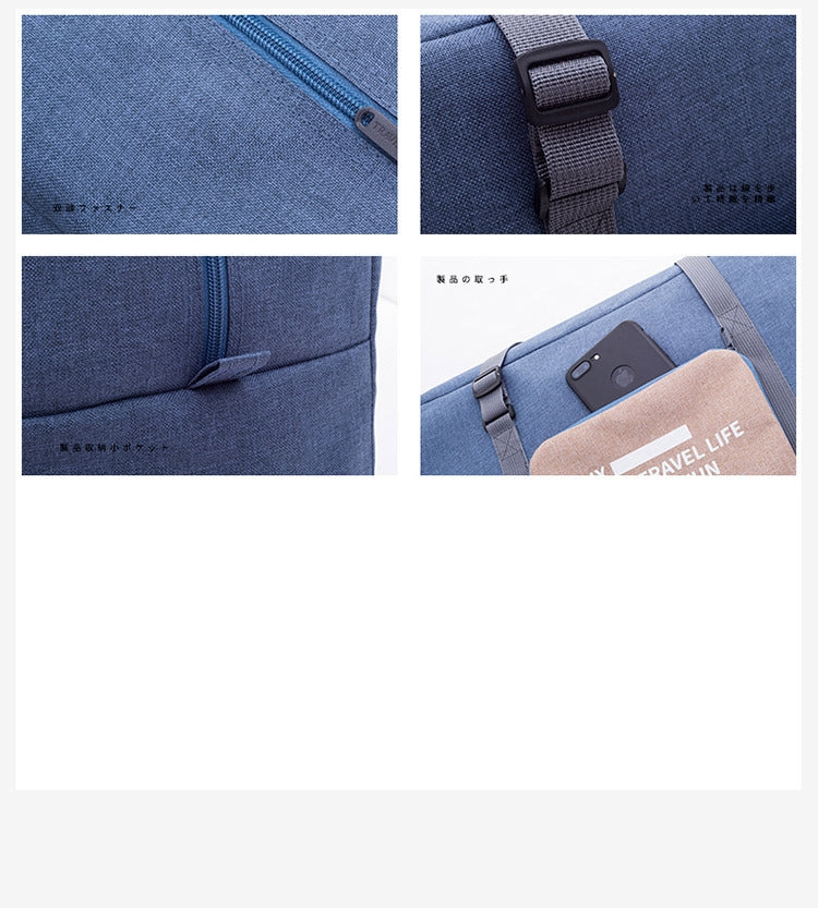 Folding Women Travel Bag Unisex Luggage Travel Handbags WaterProof Travel Bag Large Capacity Bag(Navy) by bashfashion