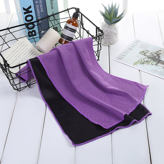 Absorbent Polyester Quick-drying Breathable Cold-skinned Fitness Sports Portable Towel, Package:30x100 Clasp Cup(Purple) by bashfashion