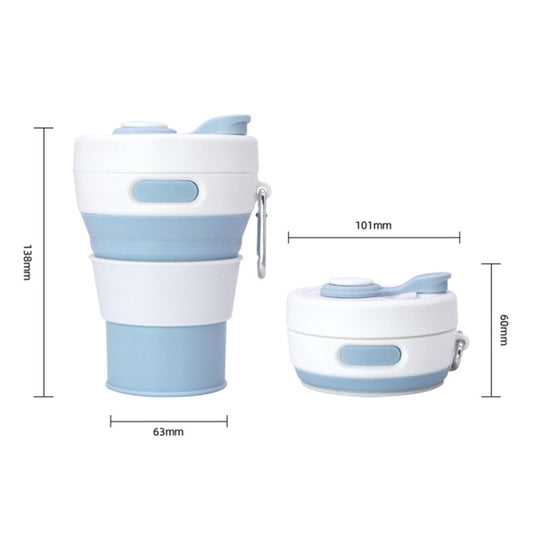 350ML Folding Portable Silicone Telescopic Drinking Coffee Cup Multi-function Silica Cup Travel(BLue) by bashfashion