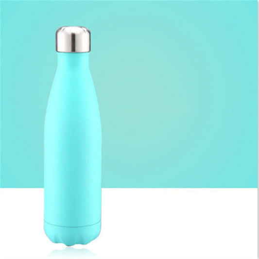 Thermal Cup Vacuum Flask Heat Water Bottle Portable Stainless Steel Sports Kettle, Capacity:500ml(Turquoise Blue) by bashfashion