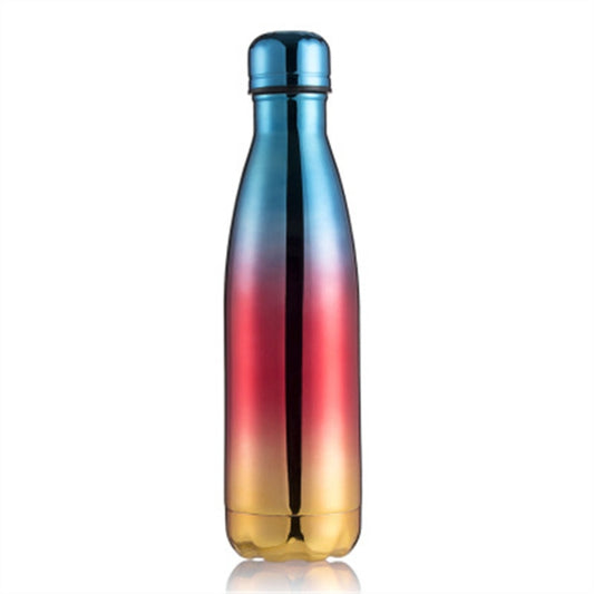 Thermal Cup Vacuum Flask Heat Water Bottle Portable Stainless Steel Sports Kettle, Capacity:500ml(Blue Red Gold) by bashfashion