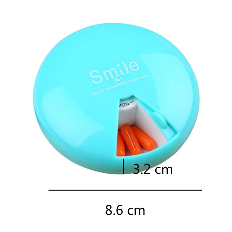 Portable 7 Days Drugs Pill Container Rotation Pillbox(Blue) by bashfashion