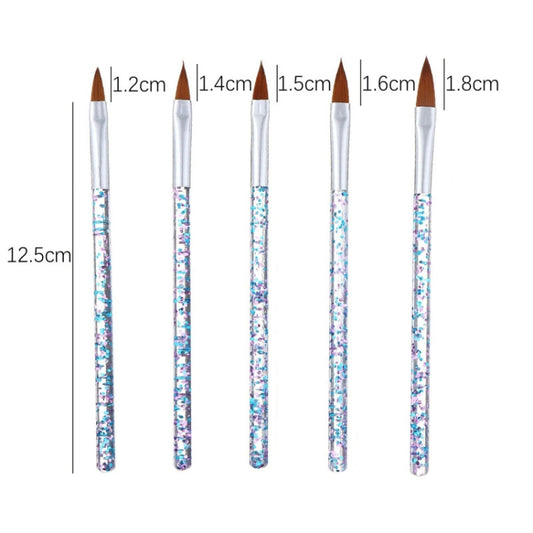 5pcs /Set Nail Crystal Brush Sculpting Pen Painting And Sculpting Nail Salon Tools by bashfashion